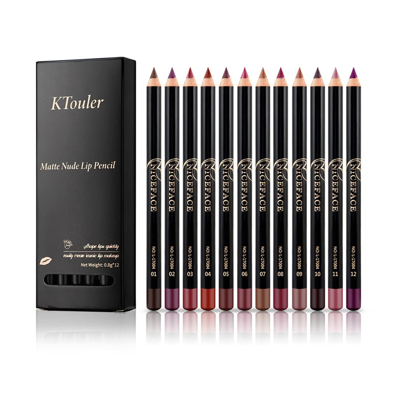Lip Liner Pencils Set 12 Colors Waterproof Smooth Lip Pencils High Pigmented Lip