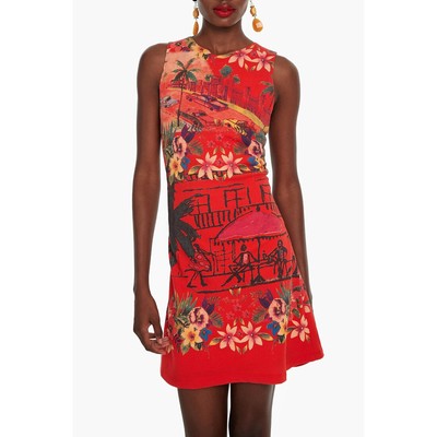 

Женское платье Desigual Artistic Anna, красное, средний размер, Красный