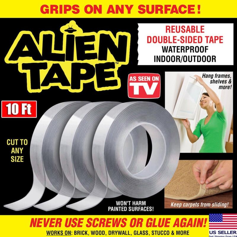 Alien Tape Nano Tape Stick Nano Tape Locks Anything Without Screw Reusable Tape