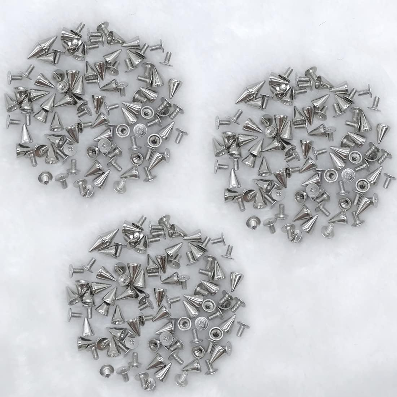 Rivets Punk Spikes Screwback Studs 150 Sets for Punk Style DIY Craft 7×10mm/0.27