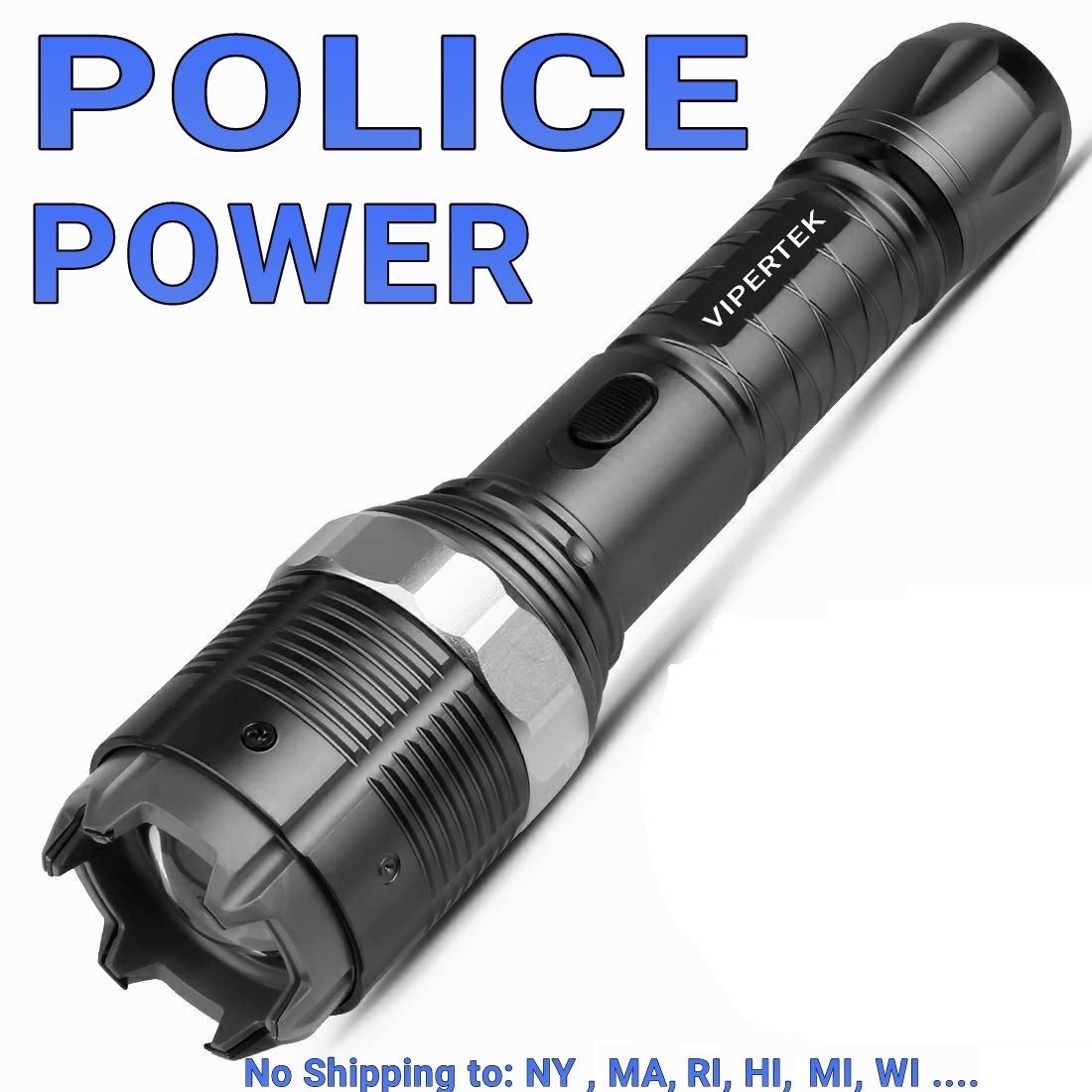 VIPERTEK T01 Stun Gun 500 BV Rechargeable with Adjustable  ZOOM LED Light