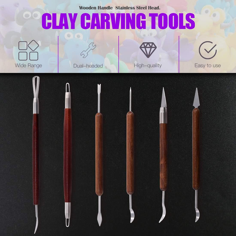 30Pcs Modeling Clay Sculpting Tools Kits, Ball Stylus Tool Handle Double-Sided S