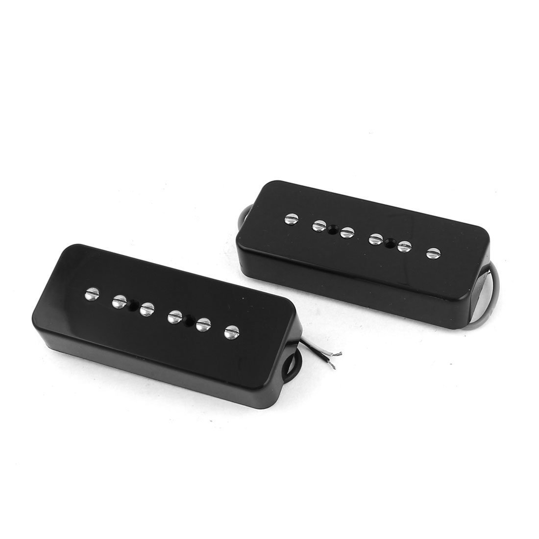 Set Of Black P90 Soap Bar Pickup Guitar Neck/&Bridge Pickup For LP Singel Coil
