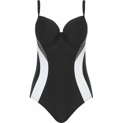 

Сплошной купальник DKNY Colorblock, черный/белый,  лет, Black/white