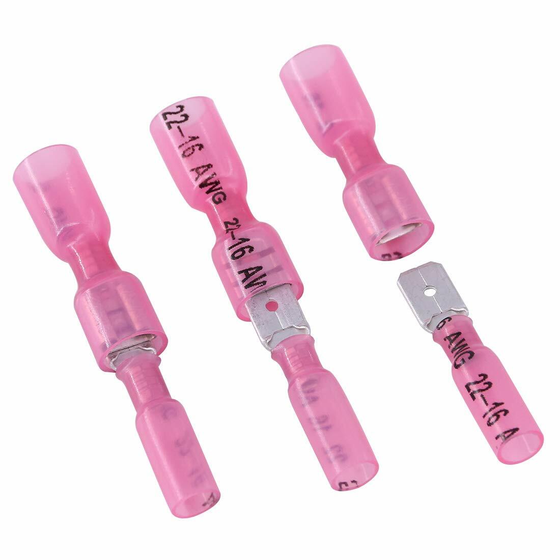 100PCS Heat Shrink Male Female Quick Disconnect Spade Crimp Connector