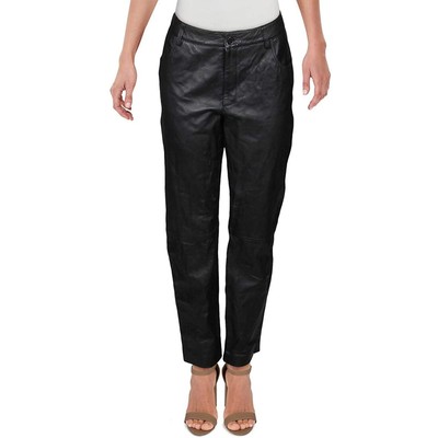 Женские кожаные брюки-скинни Anne Klein, черные, 2