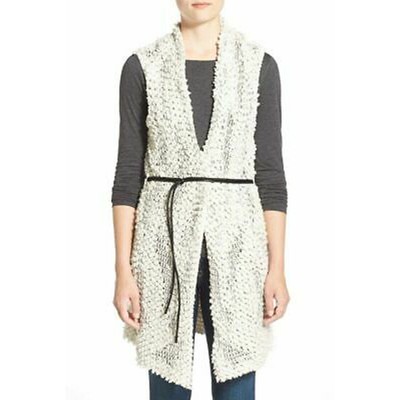 

NIC+ZOE Windfall Вязаный жилет с поясом, цвет слоновой кости, миниатюрный размер