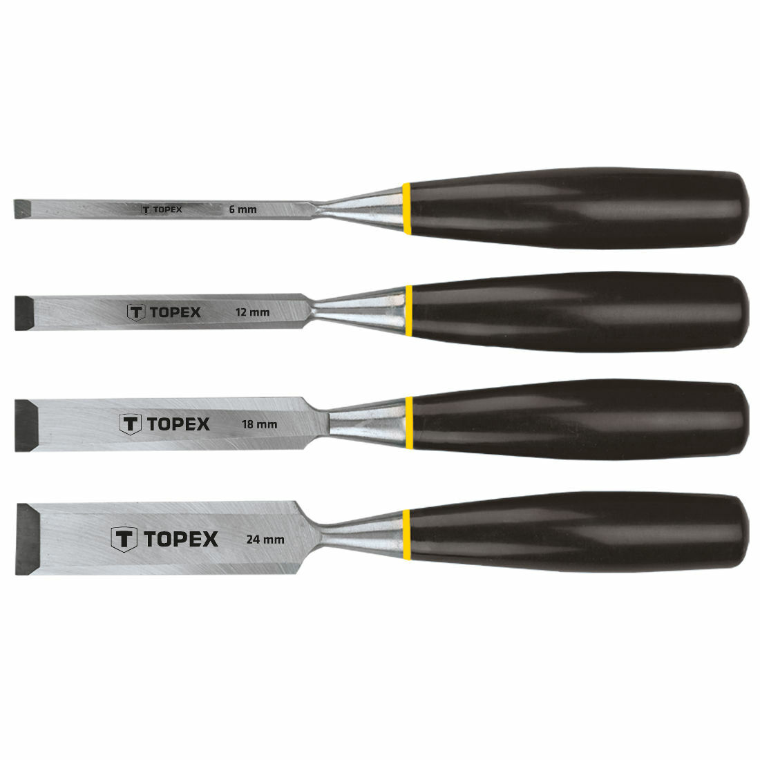 4 tlg Stechbeitel Set Stechbeitelsatz Stemmeisen Stecheisen Holzbeitel 6-24mm