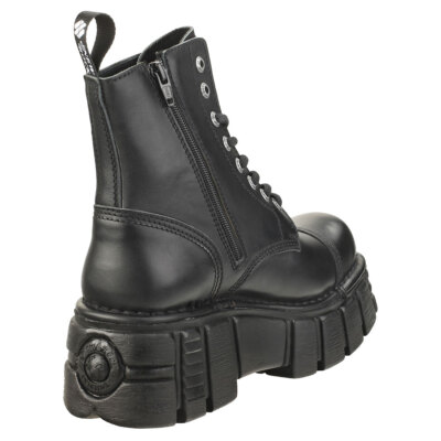 Pre-owned New Rock Rock Metallic M-newmili083-s39 Unisex Black Platform Boots - 9.5 Us In Gray