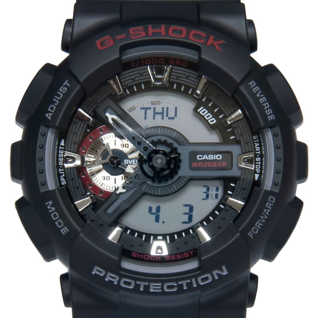 Casio G-Shock Mens Watch GA110-1A GA-110-1ADR Digital-Analogue Black Large 79767935528 | eBay