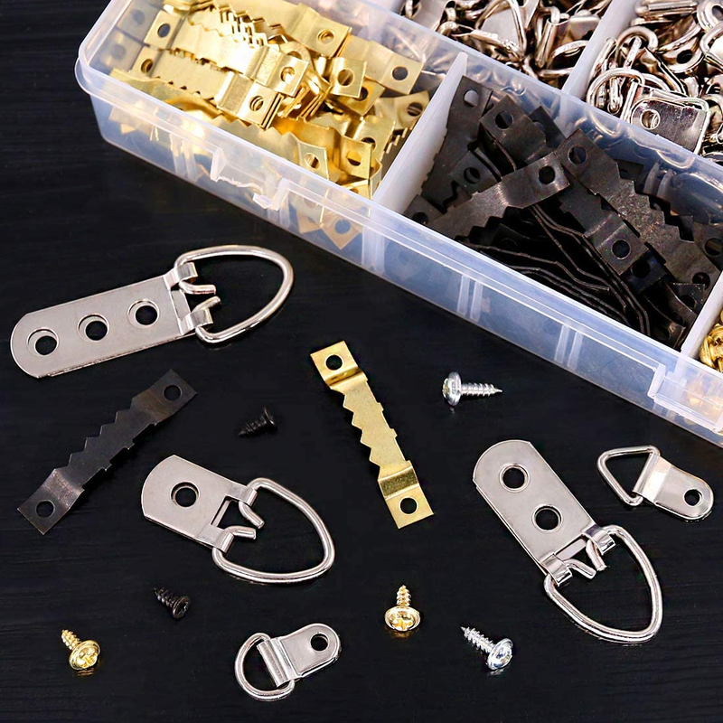 415 Pcs Heavy Duty Assorted Picture Hangers Kit with Screws, Picture Hangers Ass