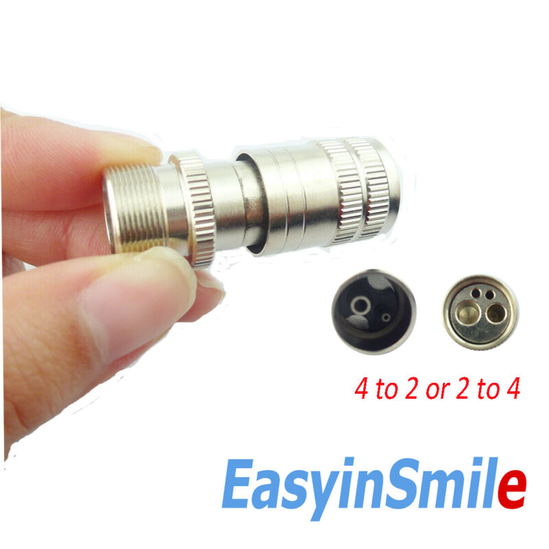Dental Turbine Adapter High Speed Handpiece 4 - 2 or 2 -4 Hole Changer Connector