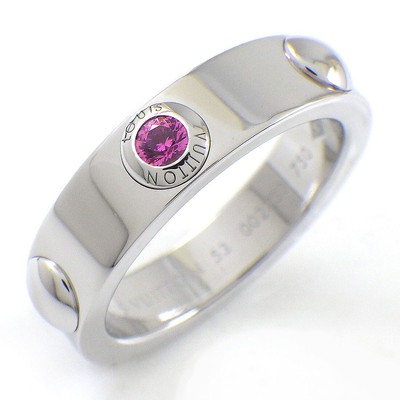 LOUIS VUITTON Ring Petite Bague Clous 1 Point Pink Sapphire 750WG #53 US6.5