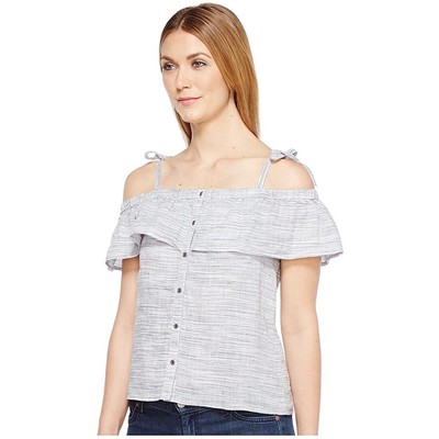 Женский топ с объемными оборками Lucky Brand, Синий/Разноцветный, Средний