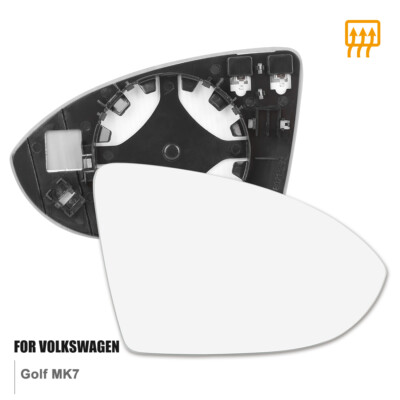 Right Passenger Side Rearview Heated Mirror Glass Replacement For VW Golf MK7 GT