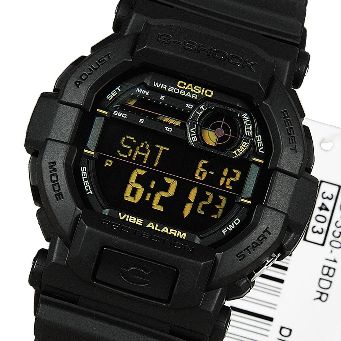 Casio G-Shock Mens Watch GD350-1B GD-350-1BDR Vibration Alarm Digital Black 79767906689 | eBay