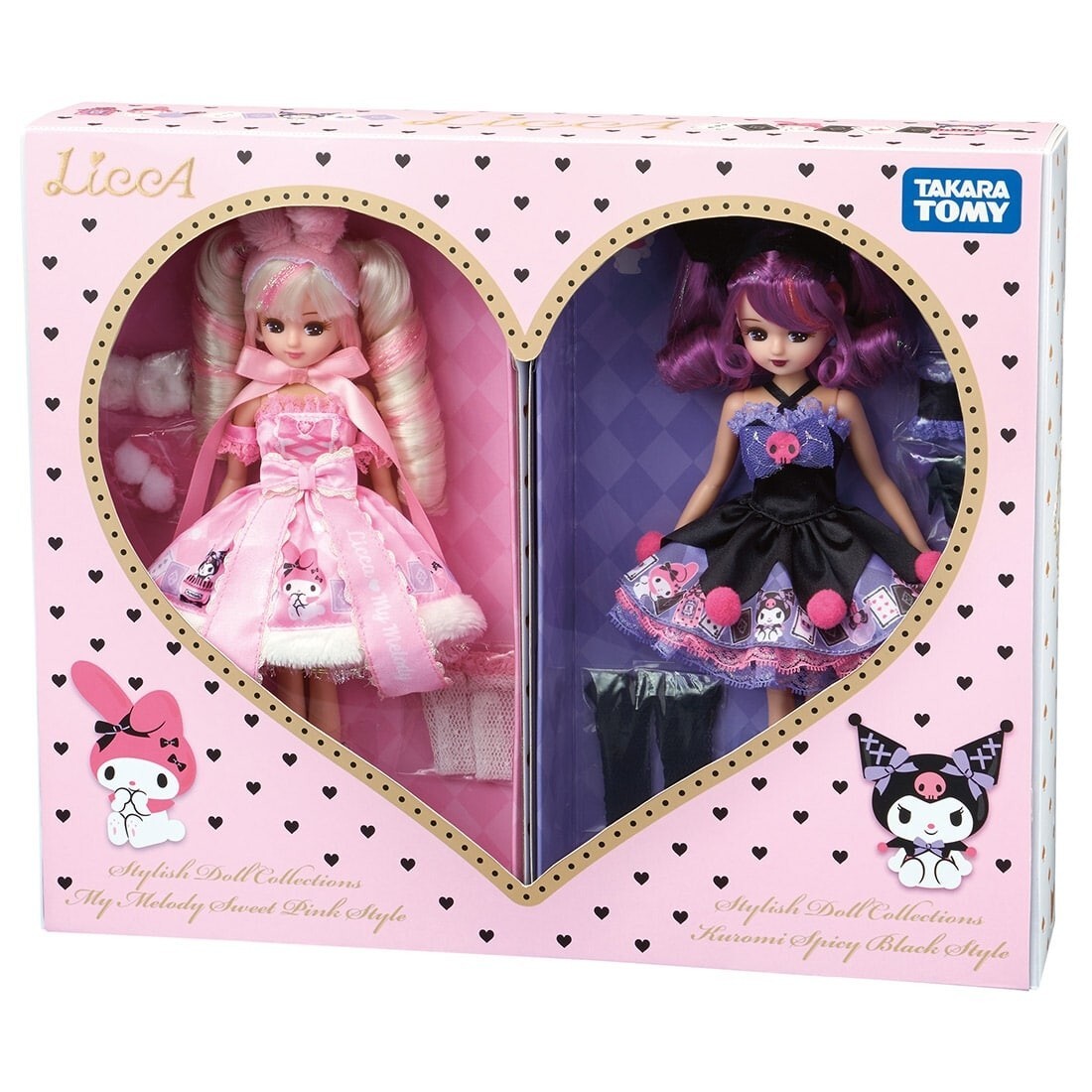 Licca-chan my melody sweet pink style & kuromi spicy black