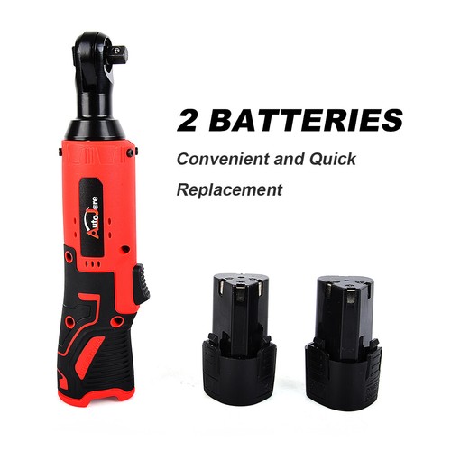 3/8'' Cordless Ratchet Right Angle Wrench Impact Power Tool Li-ion 2 Battery US