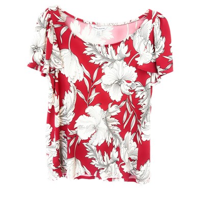 Топ Tommy Bahama Baroque Blooms с развевающимися рукавами, цвет Java Red, S