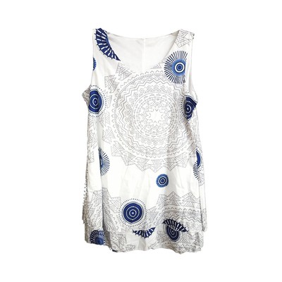 

Мягкая длинная рубашка ацтекского круга MissLook с v-образным вырезом, белая, большая, Белый