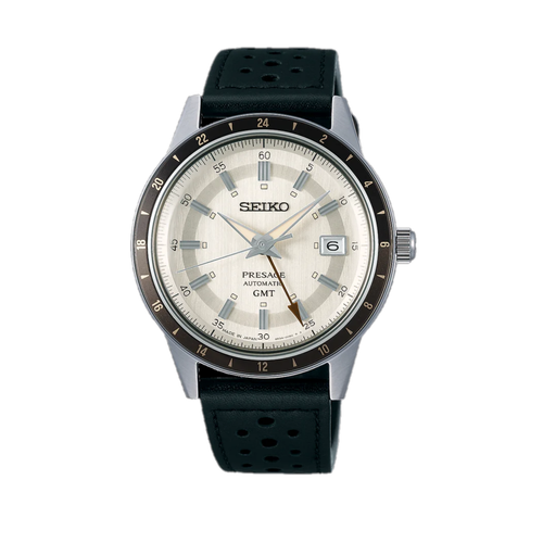 Pre-owned Seiko Presage Style 60's Gmt Automatic Mechanical Watch Ssk011j1/ Sary231 Usus