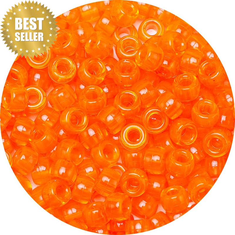Beads and Bead Assortments (1000 Pony Beads-Orange Transparent)…