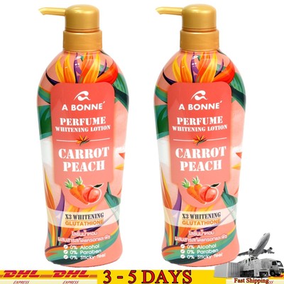 A Bonne Perfume Whitening Lotion Carrot Peach Whitening Gultathione 500ml. X2