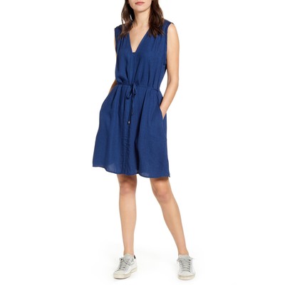 

Платье Splendid Willow с завязкой на талии, темное, маленькое, Dark wash