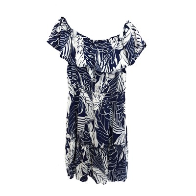 

Женское платье с открытыми плечами Tommy Bahama Just Leafy, темно-синий, размер S, Island navy