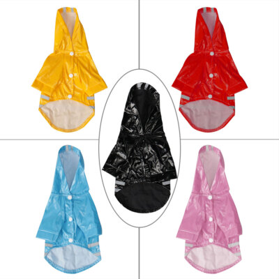 Pet Dog Raincoat Jacket Poncho Cloth Polyester Water-resistant Outdoor Rainwear