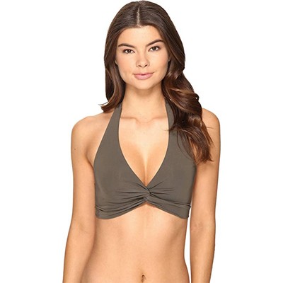 

Jets by Jessika Allen Jetset D-dd Twist Front Halter Bikini Top, Stone, US