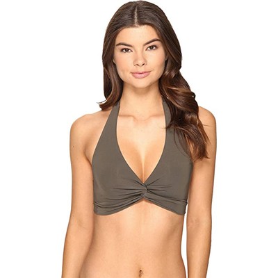 Jets by Jessika Allen Jetset D-dd Twist Front Halter Bikini Top, Stone, US 8