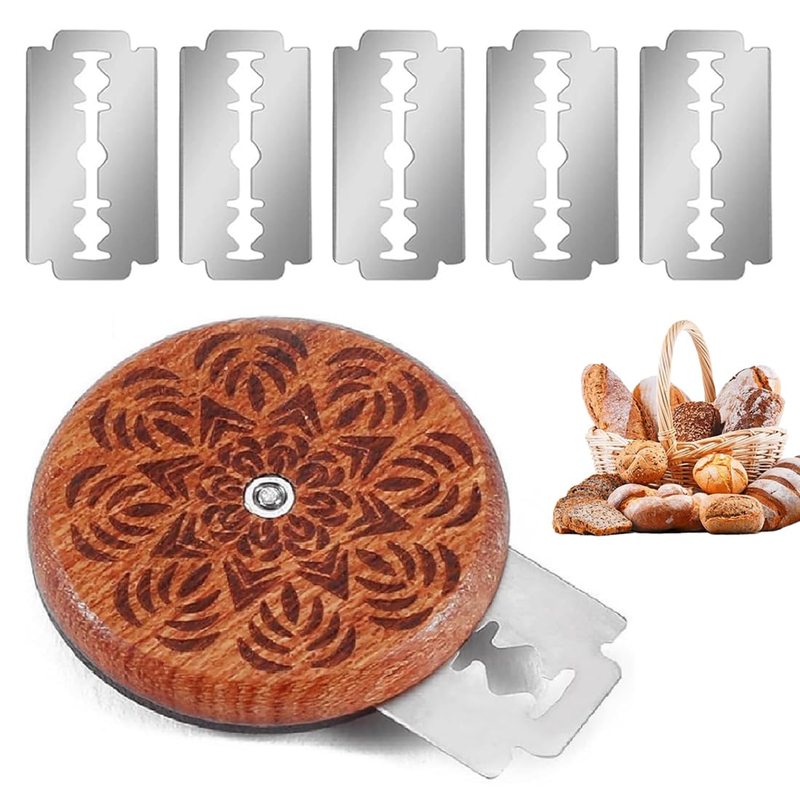 Brotmesser Set mit 5 Klingen für präzises Schneiden und Dekorieren in der Heimbäckerei