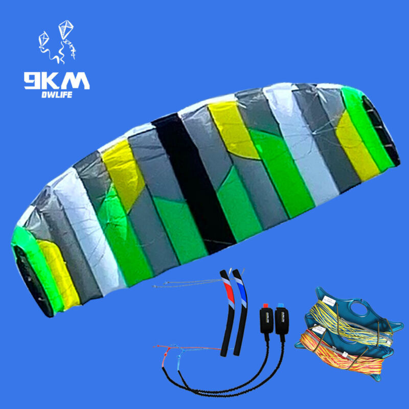 3m² Quad Line Traction Power Kite Paragliding Landboarding Trainer Kiting Adults