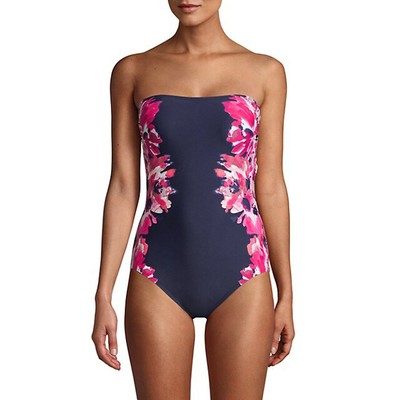 

Сплошной купальник Calvin Klein Swim с цветочным принтом, темно-синий,  лет, Navy