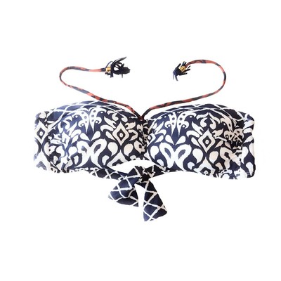 

Tommy Bahama Ikat Diamond — бюстгальтер-бандо с кисточками, темно-синий, маленький размер, Mare navy