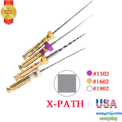 4pcs Dental Endo NITI Rotary Files X-PATH Root Canal Glide Files Tip #13/16/19 
