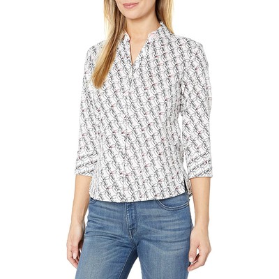 

Женская рубашка без морщин Foxcroft Mary Toucan, белый разноцветный,  Вт, White multi