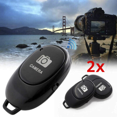2 Pcs Camera Shutter Wireless Bluetooth Remote Control for Android Apple iPhone