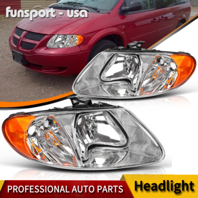 Front Headlights Headlamps for 01-07 Dodge Caravan Town & Country 01-03 Voyager