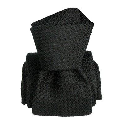 Cravate grenadine de soie, Segni et Disegni, Beverly009 - Noir -  FABRIQUE EN IT