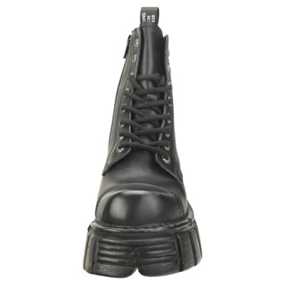 Pre-owned New Rock Rock Metallic M-newmili083-s39 Unisex Black Platform Boots - 9.5 Us In Gray