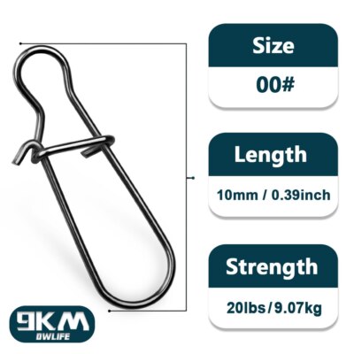 50~200Pack Fishing Snaps Duo Lock Snap Stainless Steel 8LB-220LB Quick Lure Snap