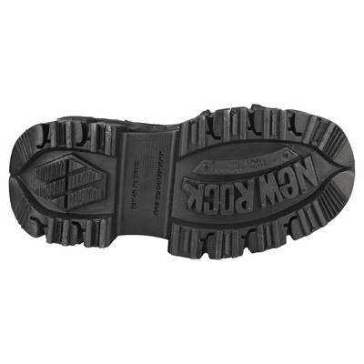 NEW ROCK ROCK M-MILI083CCT-C4 UNISEX BLACK PLATFORM BOOTS - 5 UK