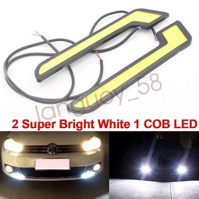 2x H1 COB LED Auto Nebelscheinwerfer DRL Tagfahrlicht Lampe Weiß AB X U/_M