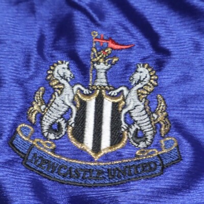 VTG Adidas Newcastle United Satin Solid V-Neck Jersey Blue Men's XL