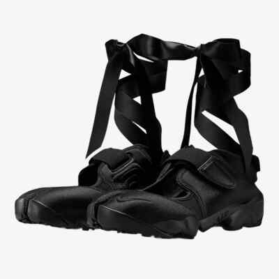 New Nike Women's Air Rift Satin Shoes - Triple Black (IH1990-010)