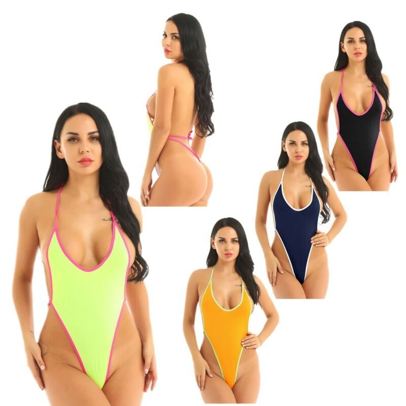 Sexy Women Bikini Swimsuit Swimwear Micro Halter Monokini  Bodysuit Bathing Suit