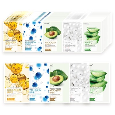 Eunyul 50pcs Natural Moisture Korean Mask Pack 22ml of essence Korean Cosmetic