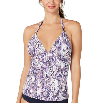 

Женский топ танкини с бретелькой на бретельках Calvin Klein, принт питона, средний размер, Python print